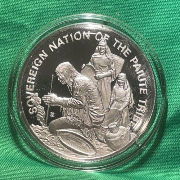 1972  Nation of the Paiute Tribe Silver Proof Medallion Coin Cased#205052129068 - Picture 2 of 6
